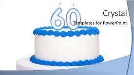 Presentation with 60th birthday - Audience pleasing slides consisting of 60th anniversary - birthday cake backdrop and a white colored foreground