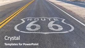  Presentation with travel concept silhouette - Cool new presentation design with 66 asphalt road in united backdrop and a gray colored foreground