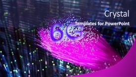  Presentation with fiber optics - Colorful PPT theme enhanced with 6g-signs-with-fiber-optics backdrop and a navy blue colored foreground