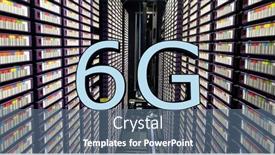  Presentation with server - Presentation design enhanced with 6g-text-in-grey-over background and a ocean colored foreground