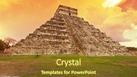  Presentation with pyramid - Presentation theme having 7 ancient wonders world - amazing sky over kukulkan pyramid background and a tawny brown colored foreground