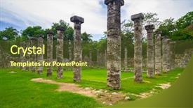  Presentation with mexico - Audience pleasing PPT theme consisting of 7 ancient wonders world - columns of the thousand warriors backdrop and a tawny brown colored foreground