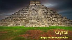  Presentation with pyramid - Audience pleasing presentation consisting of 7 ancient wonders world - dusk coming at kukulkan pyramid backdrop and a tawny brown colored foreground