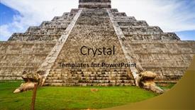  Presentation with mexico - Presentation theme featuring 7 ancient wonders world - kukulkan pyramid in chichen itza background and a coral colored foreground