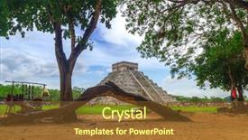  Presentation with native american indian mexico - Slide deck enhanced with 7 ancient wonders world - kukulkan pyramid in chichen itza background and a  colored foreground