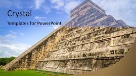  Presentation with mexico - Beautiful slide deck featuring 7 ancient wonders world - kukulkan pyramid in chichen itza backdrop and a  colored foreground