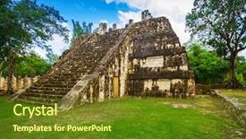  Presentation with women travel mexico us - Presentation theme featuring 7 ancient wonders world - osario staircase in chichen itza background and a tawny brown colored foreground
