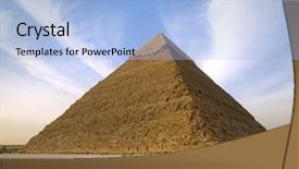  Presentation with ancient egypt - Colorful presentation theme enhanced with 7 ancient wonders world - single pyramid at cairo egypt backdrop and a light blue colored foreground