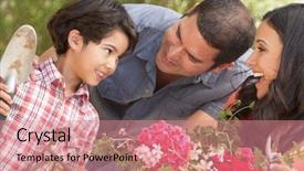  Presentation with counseling family therapy - Beautiful theme featuring 7 contenent - hispanic family working in garden backdrop and a  colored foreground