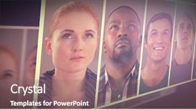  Presentation with collage of diversity people - Cool new theme with 7 contenent - people collage portrait 7 wide backdrop and a  colored foreground