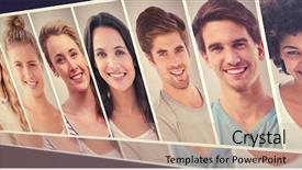  Presentation with people collage - Beautiful slide deck featuring 7 contenent - people collage portrait 7 wide backdrop and a  colored foreground