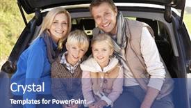  Presentation with family genealogy - Slides with 7 contenent - young family pose together background and a ocean colored foreground