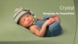  Presentation with old days - Audience pleasing PPT theme consisting of 7-days-old-newborn-baby backdrop and a seafoam green colored foreground