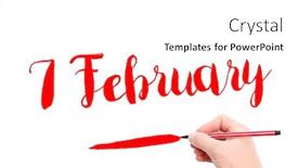  Presentation with february - Cool new theme with 7 february written by hand on a white background backdrop and a white colored foreground