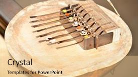  Presentation with africa music - Colorful presentation theme enhanced with 7 note african instrument native backdrop and a blonde colored foreground