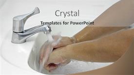  Presentation with hand washing - Theme featuring 7-steps-hand-washing-step background and a white colored foreground