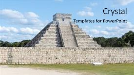  Presentation with archaeological - Theme consisting of 7 wonders in the world background and a light blue colored foreground