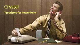  Presentation with adding machine - Audience pleasing PPT theme consisting of 70 s - caucasion mid-adult retro businessman sitting backdrop and a tawny brown colored foreground