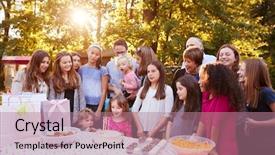  Presentation with holy family the child jesus - Beautiful presentation design featuring 70 s - friends and family in garden backdrop and a coral colored foreground