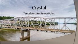 Presentation with cable stayed bridge over river - Colorful PPT theme enhanced with 70 s - missouri river bridge and i-70 backdrop and a light blue colored foreground