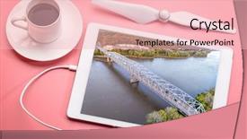  Presentation with cable stayed bridge over river - PPT theme having 70 s - missouri river bridge and i-70 background and a lemonade colored foreground