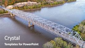  Presentation with cable stayed bridge over river - Amazing slide set having 70 s - missouri river bridge and i-70 backdrop and a gray colored foreground