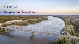  Presentation with highway - Slide set consisting of 70 s - missouri river bridge and i-70 background and a sky blue colored foreground