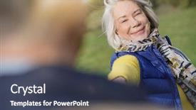  Presentation with folder tabs vibrant file divider - Slide set consisting of 70 s - portrait of vibrant senior woman background and a tawny brown colored foreground