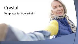  Presentation with outdoors - Colorful presentation theme enhanced with 70 s - portrait of vibrant senior woman backdrop and a white colored foreground