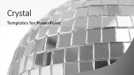  Presentation with closeup of ground spices cumin - Cool new PPT theme with 70s disco - extreme closeup of a mirrorball backdrop and a light gray colored foreground