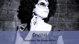  Presentation with sexy girl in stars - Beautiful slides featuring 70s disco - portrait of a brunette girl backdrop and a ocean colored foreground