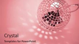  Presentation with disco - Audience pleasing presentation theme consisting of 70s party - pink disco balll backdrop and a coral colored foreground