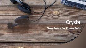  Presentation with cassette - PPT theme with 70s rock - cassette tape cassette player background and a gray colored foreground