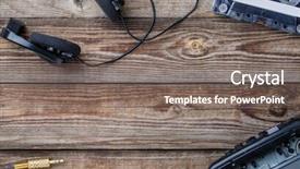  Presentation with cassette - Slides consisting of 70s rock - cassette tape cassette player background and a gray colored foreground