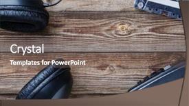  Presentation with cassette - Amazing PPT theme having 70s rock - cassette tapes cassette player backdrop and a gray colored foreground