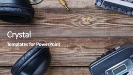  Presentation with cassette - Amazing presentation theme having 70s rock - cassette tapes cassette player backdrop and a gray colored foreground