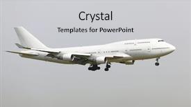  Presentation with commercial air ducts - Slide set enhanced with 747 - landing of a commercial airliner background and a light gray colored foreground