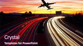  Presentation with plane - Slide set having 747 - travelling by plane background and a wine colored foreground