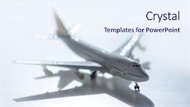  Presentation with airplane - Colorful PPT theme enhanced with 747 - white airplane on black background backdrop and a  colored foreground