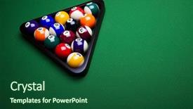  Presentation with billiard - PPT layouts with 8 ball - playing pool billiard background and a forest green colored foreground
