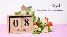  Presentation with roses - Audience pleasing presentation consisting of 8 blocks text - wooden block calendar and roses backdrop and a  colored foreground