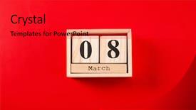  Presentation with color block - Cool new slide set with 8 blocks text - wooden block calendar on color backdrop and a  colored foreground