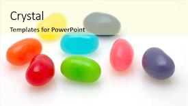  Presentation with jelly bean - Cool new presentation theme with 8 different color jelly beans backdrop and a blonde colored foreground