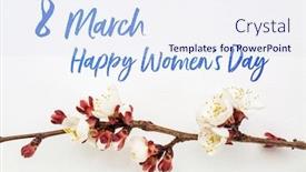  Presentation with apricot - Amazing presentation theme having 8-march-happy-women-s backdrop and a sky blue colored foreground