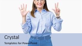 Presentation with eight - Presentation design consisting of 8 points - beautiful middle age mature business background and a  colored foreground
