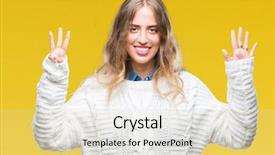  Presentation with young woman wearing boxer gloves - PPT theme enhanced with 8 points - beautiful young blonde woman wearing background and a soft green colored foreground