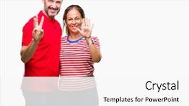  Presentation with confident love - Colorful PPT theme enhanced with 8 points - middle age hispanic couple backdrop and a  colored foreground