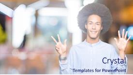  Presentation with afro - Theme with 8 points - young african american man background and a  colored foreground