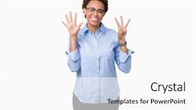  Presentation with african american in business - Audience pleasing presentation theme consisting of 8 points - young beautiful african american business backdrop and a white colored foreground