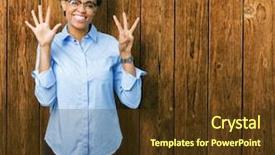  Presentation with african american in business - Slide set having 8 points - young beautiful african american business background and a tawny brown colored foreground